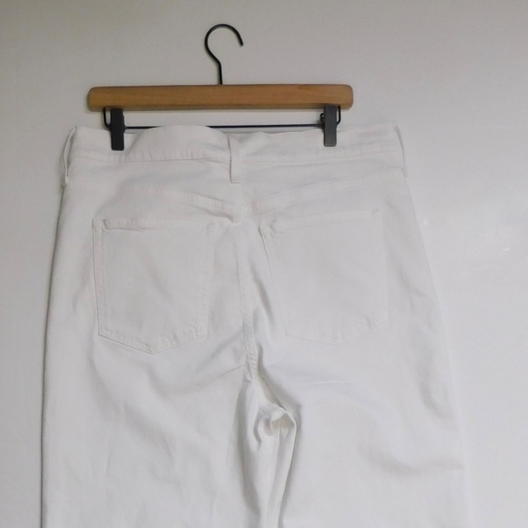 NEW!! J. CREW Wide Leg Denim Trousers Solid White Preppy Minimalist Size 32 - Picture 9 of 16